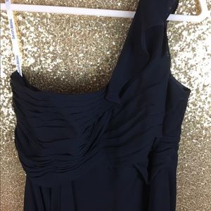 David’s Bridal ruffled one-shoulder gown